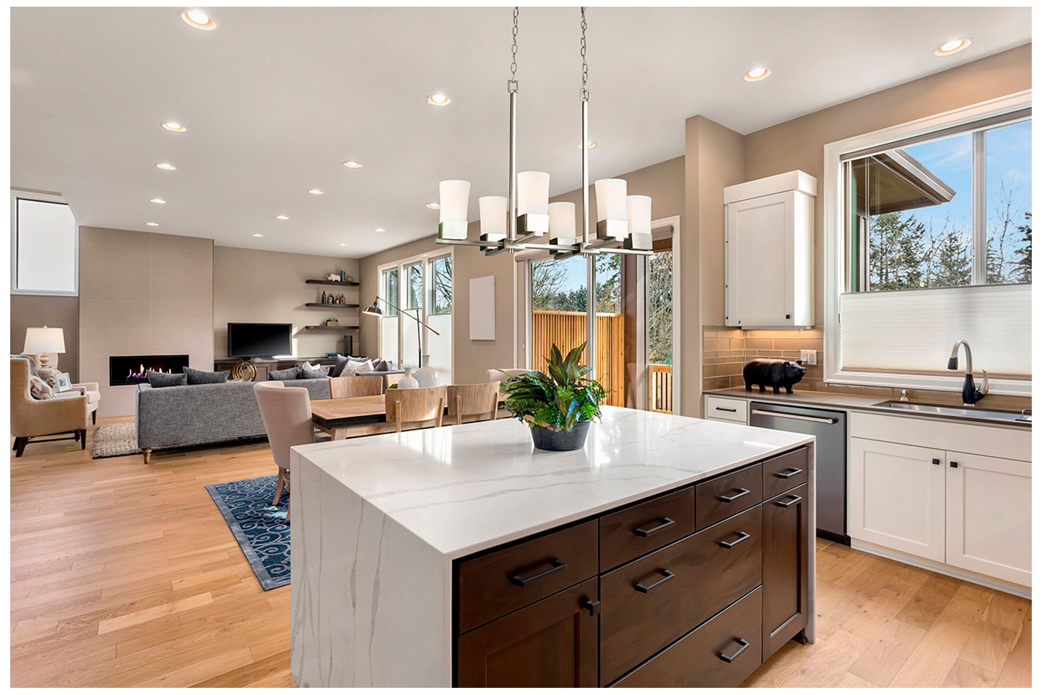 Image 5 Ciara Springs - 6-Light Pendant - Brushed Nickel - Frosted Glass more views