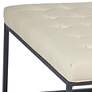 Ciarin Tufted Cream Bonded Leather Cocktail Ottoman