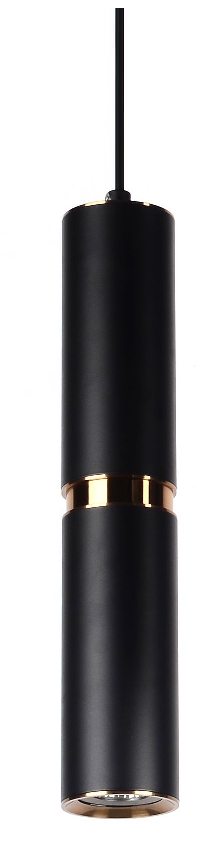 Thumbnail1 of Cicada 10"H Cylinder LED Pendant in Black and Knurled Brass