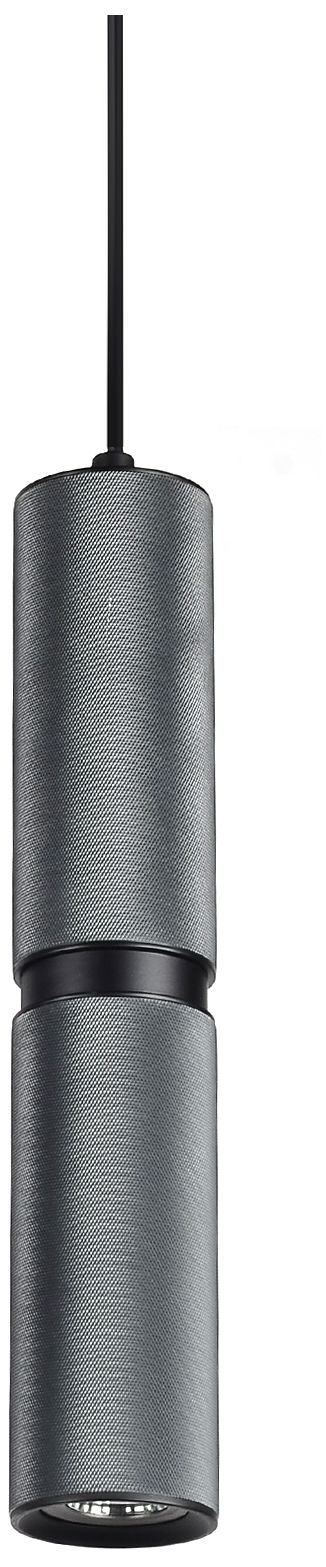 Cicada 10"H LED Pendant in Knurled Dark Grey and Black