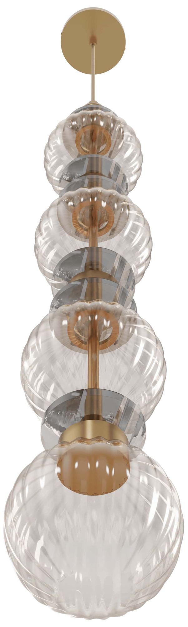 Image 2 Cicada 10"H LED Pendant in Smooth Brass and Black more views
