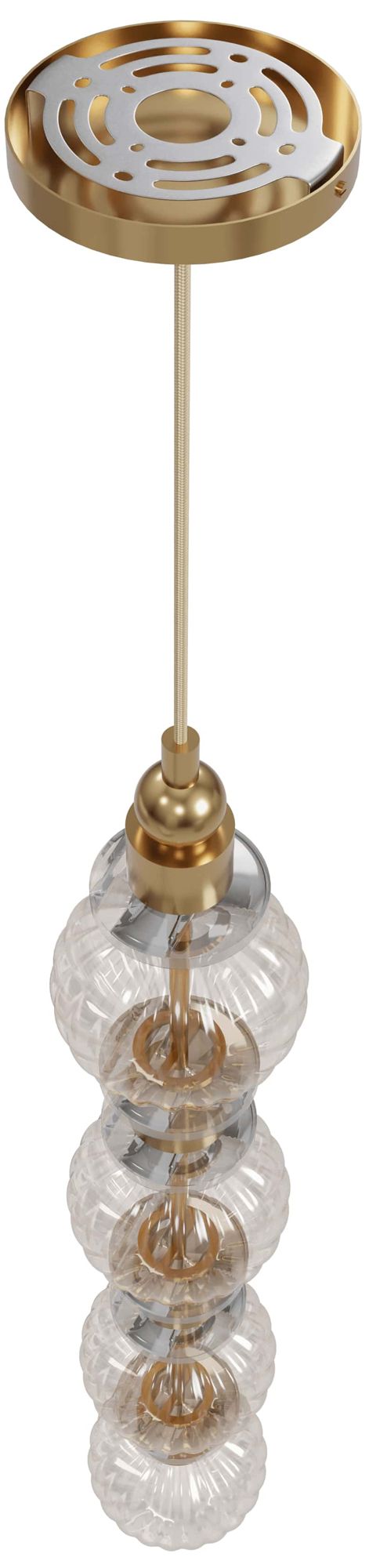 Image 3 Cicada 10"H LED Pendant in Smooth Brass and Black more views