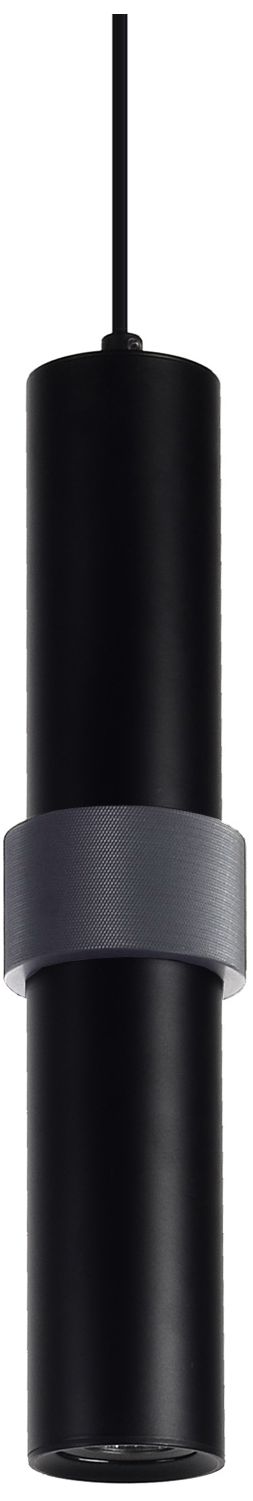Cicada 15"H Cylinder LED Pendant in Knurled Black