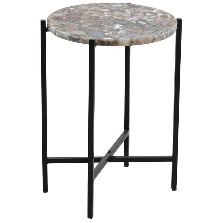 Image 1 Cicco 21" Metal and Agate Accent Table