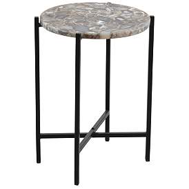 Image1 of Cicco 21" Metal and Agate Accent Table