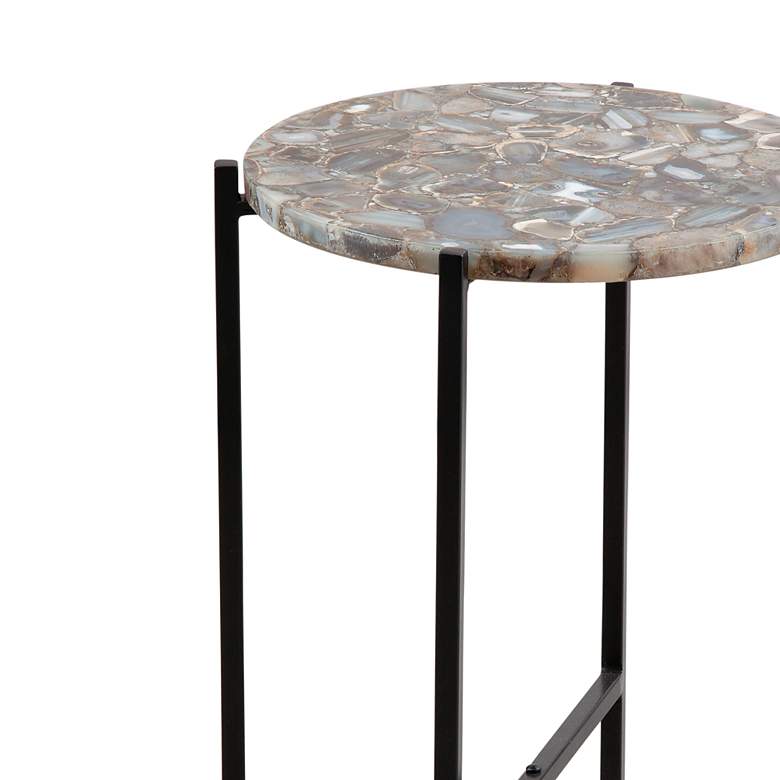 Image 2 Cicco 21" Metal and Agate Accent Table more views