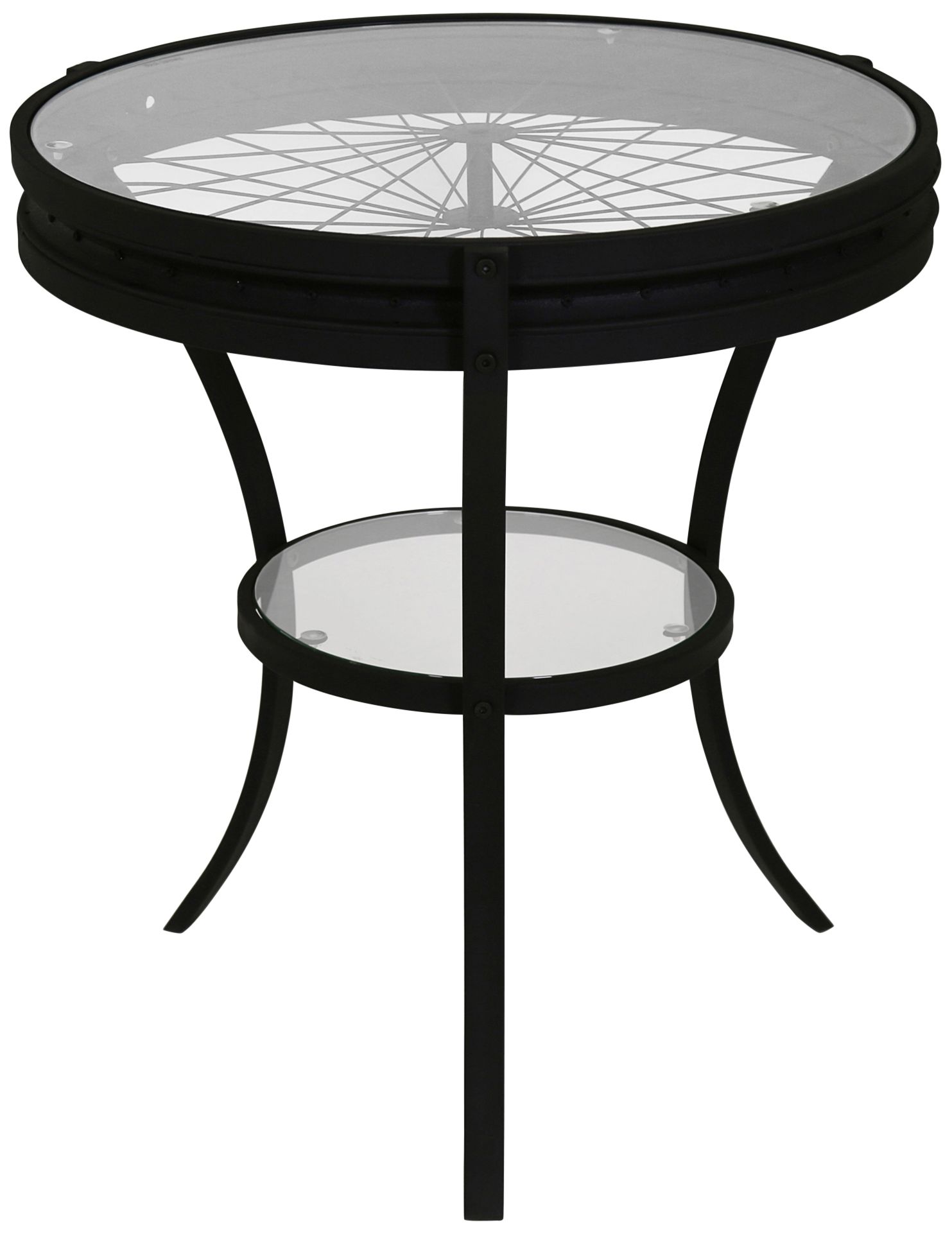 metal side table with glass top