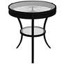Ciclavia 22 1/2" Wide Black Metal and Glass Top Round Accent Table
