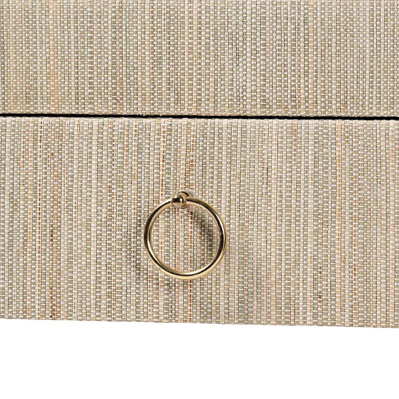 Image 4 Cielo 48" Wide Natural Grasscloth 3-Drawer Console Table more views