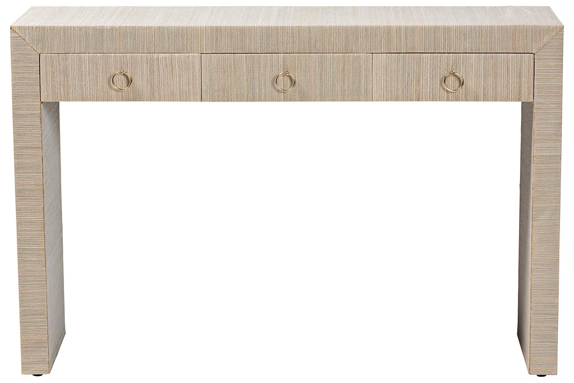 Cielo 48" Wide Natural Grasscloth 3-Drawer Console Table