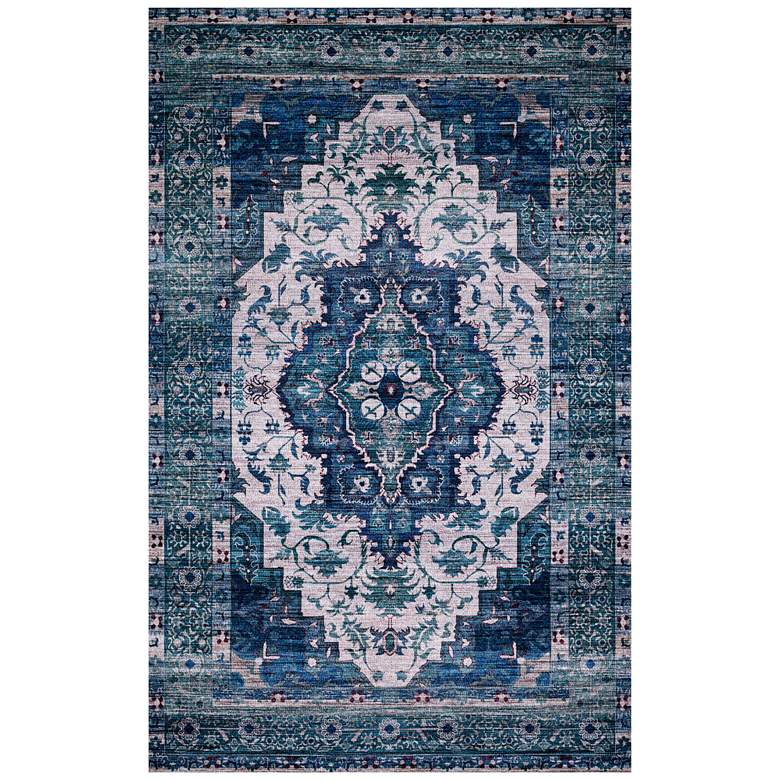 Cielo CIE-01 5&#39;x7&#39;6&quot; Ivory Turquoise Rectangular Area Rug