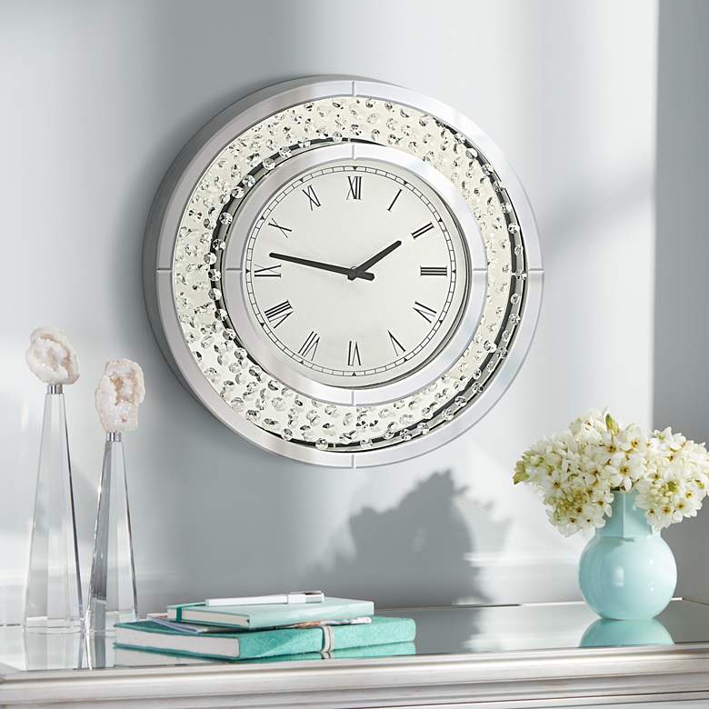 Image 2 Cielo Mirrored 20 inch Round Wall Clock