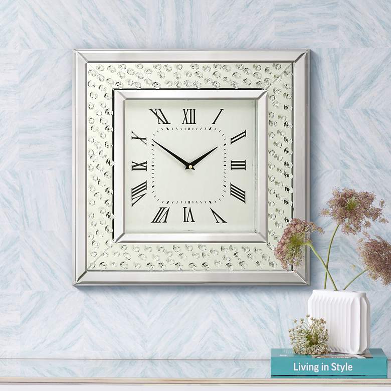 Image 1 Cielo Mirrored 20 inch Square Wall Clock