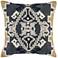Cielo Navy Blue Washed 18" Square Decorative Pillow