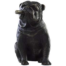Image1 of Cigar Smoking Bulldog Iron Sculpture