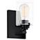 Cilindro 8.25" High Matte Black Wall Sconce With Clear Glass Shade