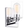 Cilindro 8.25" High Polished Chrome Wall Sconce With Clear Glass Shade