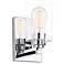 Cilindro 8.25" High Polished Chrome Wall Sconce With Clear Glass Shade