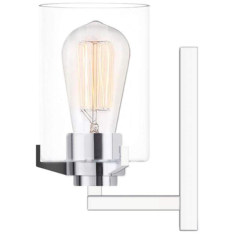 Image 2 Cilindro 8.25" High Polished Chrome Wall Sconce With Clear Glass Shade more views