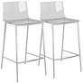 Cilla 26" High Clear Acrylic Brushed Nickel Counter Stools Set of 2