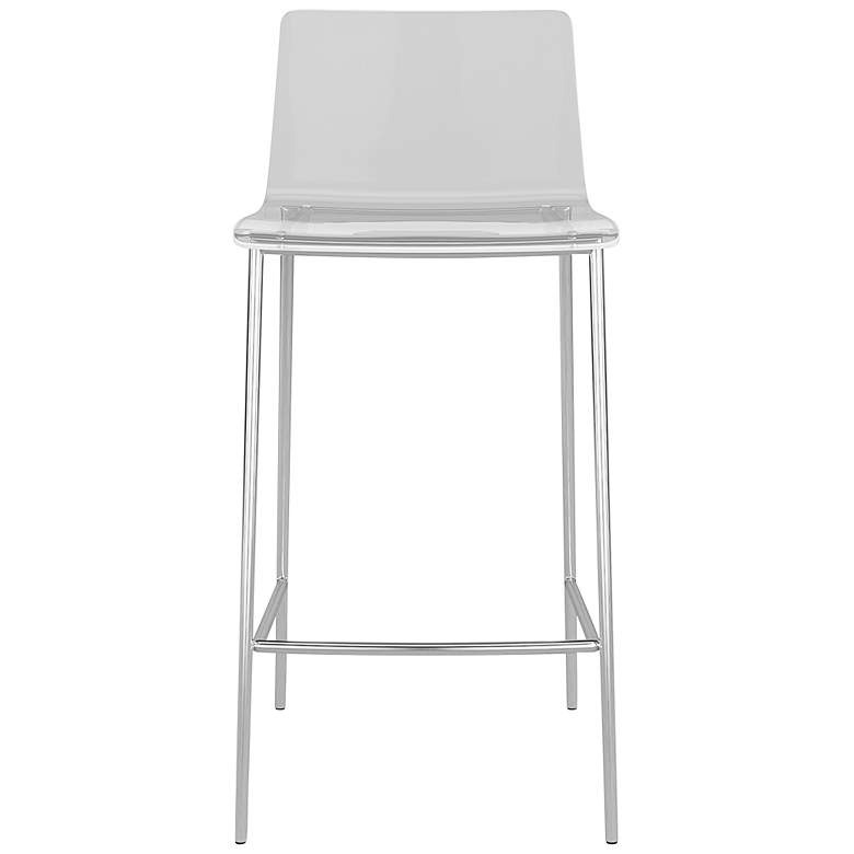 Image 4 Cilla 26 inch High Clear Acrylic Brushed Nickel Counter Stools Set of 2 more views