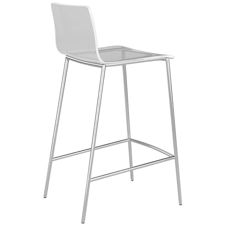 Image 6 Cilla 26 inch High Clear Acrylic Brushed Nickel Counter Stools Set of 2 more views