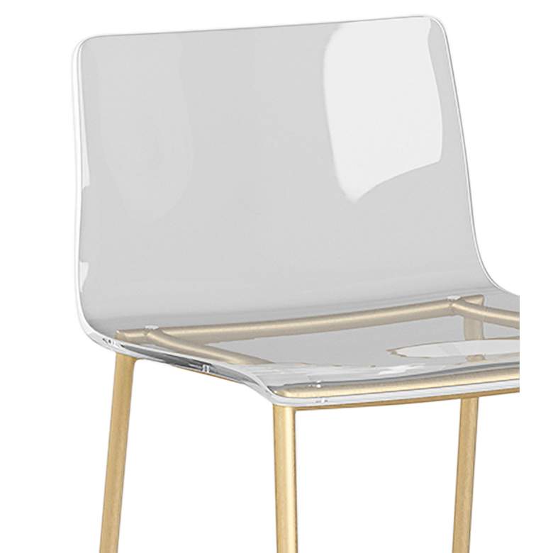 Image 2 Cilla 29 3/4 inchH Clear Acrylic Brushed Gold Barstools Set of 2 more views