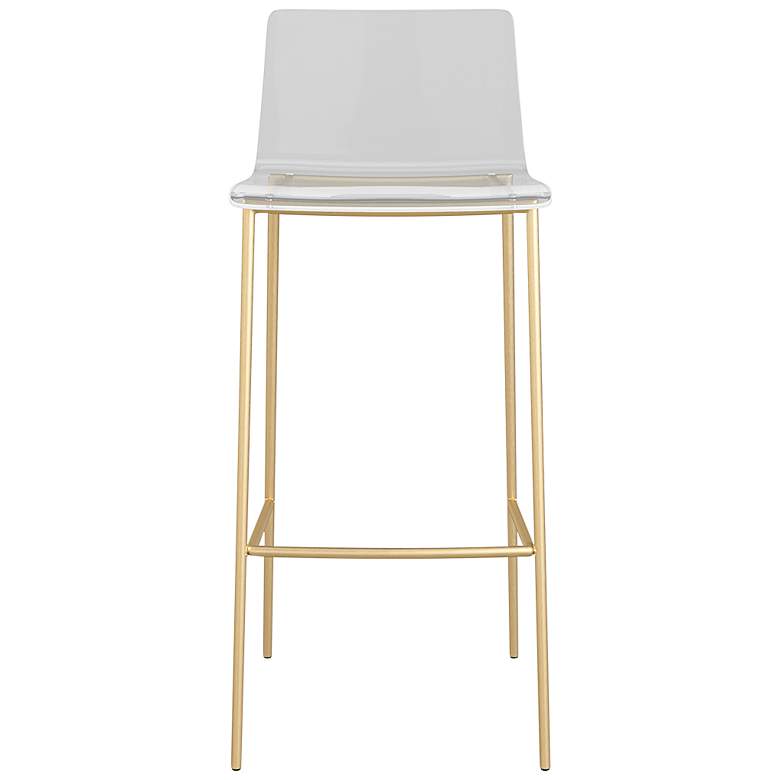 Image 4 Cilla 29 3/4 inchH Clear Acrylic Brushed Gold Barstools Set of 2 more views