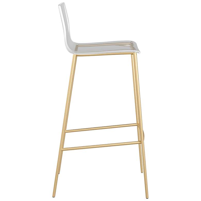 Image 5 Cilla 29 3/4 inchH Clear Acrylic Brushed Gold Barstools Set of 2 more views