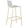 Cilla 29 3/4"H Clear Acrylic Brushed Gold Barstools Set of 2