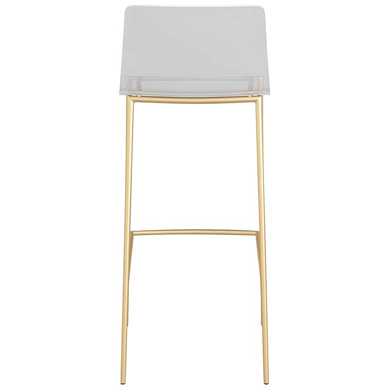 Image 7 Cilla 29 3/4 inchH Clear Acrylic Brushed Gold Barstools Set of 2 more views