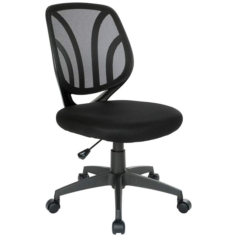 Image 1 Cindra Black Mesh Adjustable Swivel Task Ventilated Chair