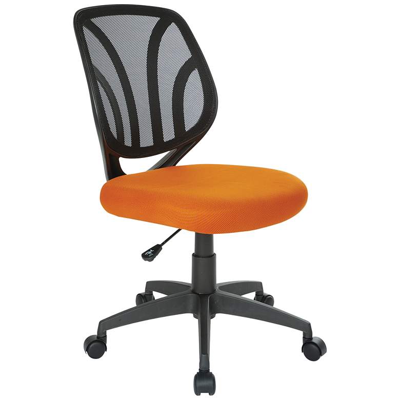 Image 1 Cindra Orange Mesh Adjustable Swivel Task Ventilated Chair