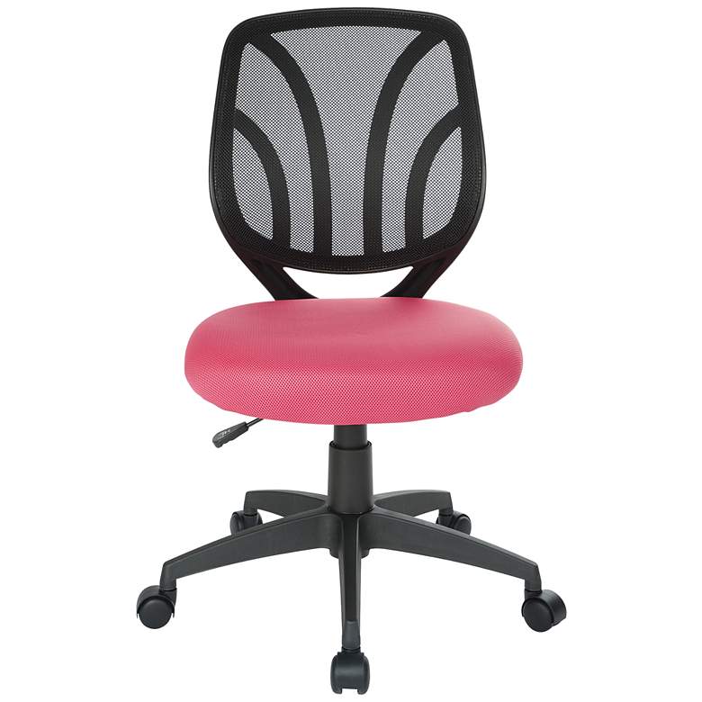 Image 2 Cindra Pink Mesh Adjustable Swivel Task Ventilated Chair more views