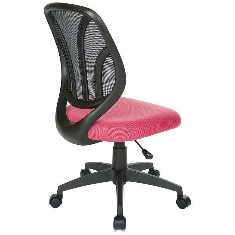 Image 5 Cindra Pink Mesh Adjustable Swivel Task Ventilated Chair more views
