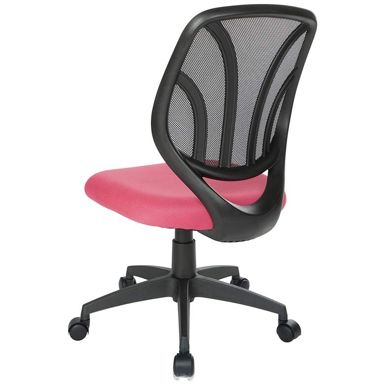 Image 6 Cindra Pink Mesh Adjustable Swivel Task Ventilated Chair more views