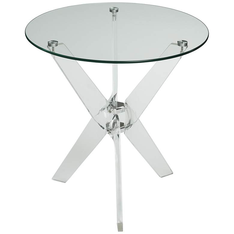 Image 2 Cindy 22" Wide Acrylic and Glass Round Accent Table