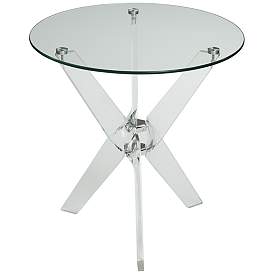 Image2 of Cindy 22" Wide Acrylic and Glass Round Accent Table