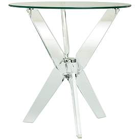 Image5 of Cindy 22" Wide Acrylic and Glass Round Accent Table more views