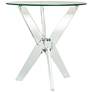 Cindy 22" Wide Acrylic and Glass Round Accent Table