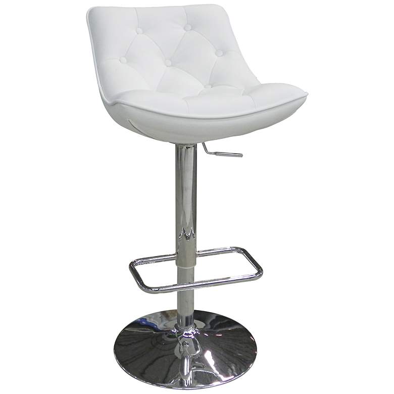 Image 1 Cindy White Faux Leather Adjustable Bar Stool