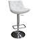 Cindy White Faux Leather Adjustable Bar Stool
