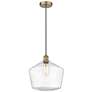 Cindyrella 12" Antique Brass Mini Pendant w/ Seedy Shade