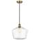 Cindyrella 12" Antique Brass Mini Pendant w/ Seedy Shade
