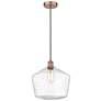 Cindyrella 12" Antique Copper Mini Pendant w/ Seedy Shade