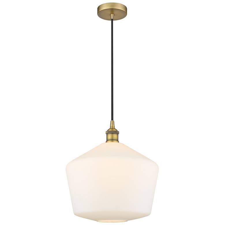 Image 1 Cindyrella 12" Brushed Brass Mini Pendant w/ Cased Matte White Shade