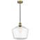 Cindyrella 12" Brushed Brass Mini Pendant w/ Seedy Shade