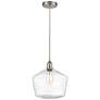 Cindyrella 12" Brushed Satin Nickel Mini Pendant w/ Seedy Shade