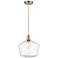 Cindyrella 12" Brushed Satin Nickel Mini Pendant w/ Seedy Shade