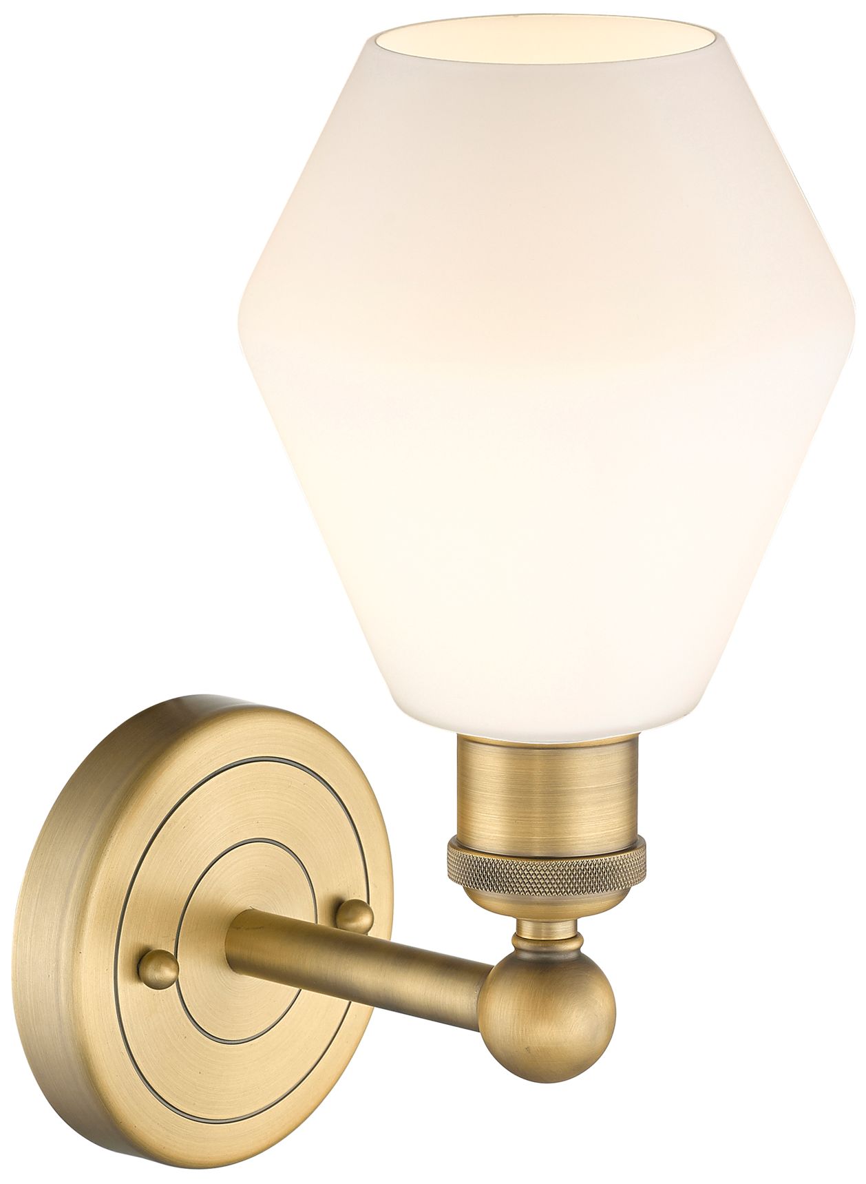 Image 2 Cindyrella 12" High Brushed Brass Wall Sconce w/ White Glass more views